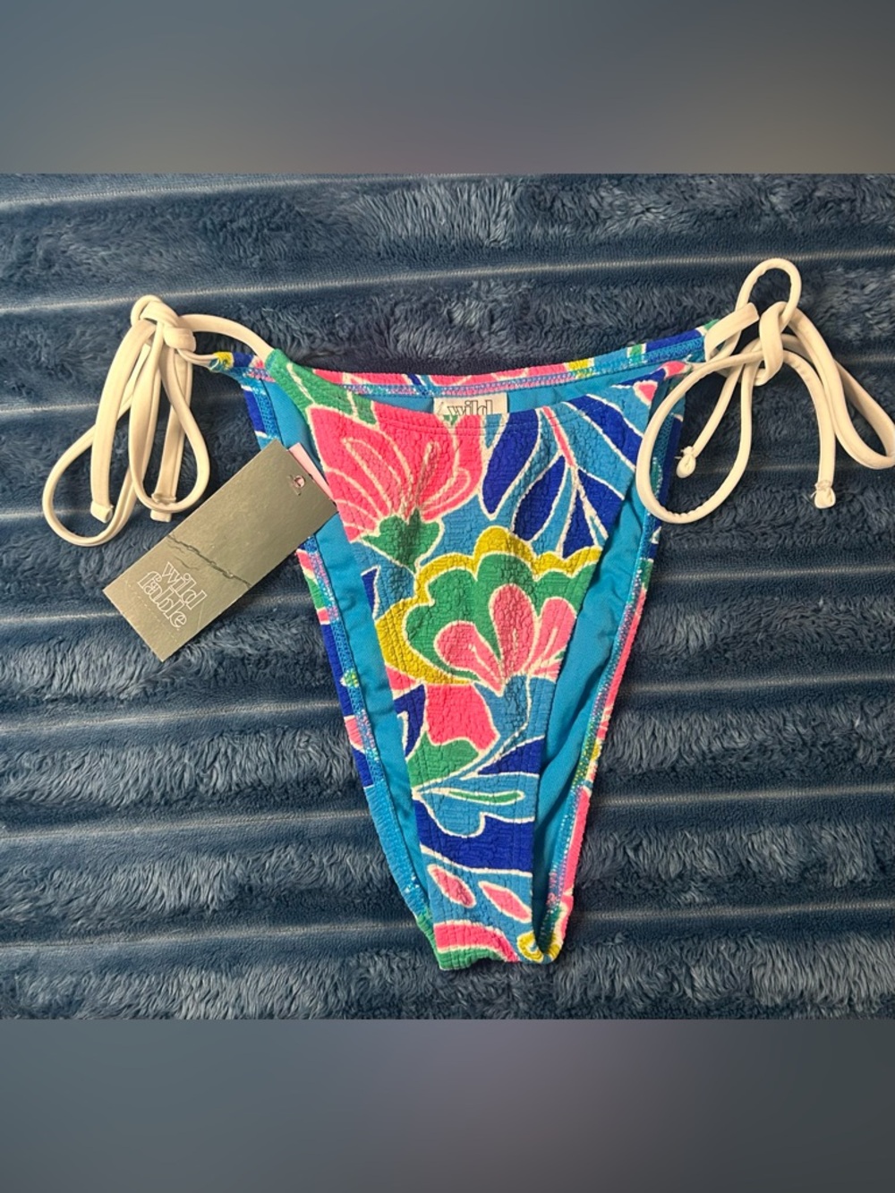 Wild Fable Floral String Bikini Bottom NWT XS Tie Side Tropical‎ Print